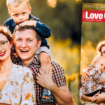 A happy family against the backdrop of a meadow. Love One Another 3-2026