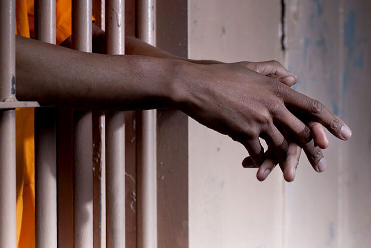 man behind bars