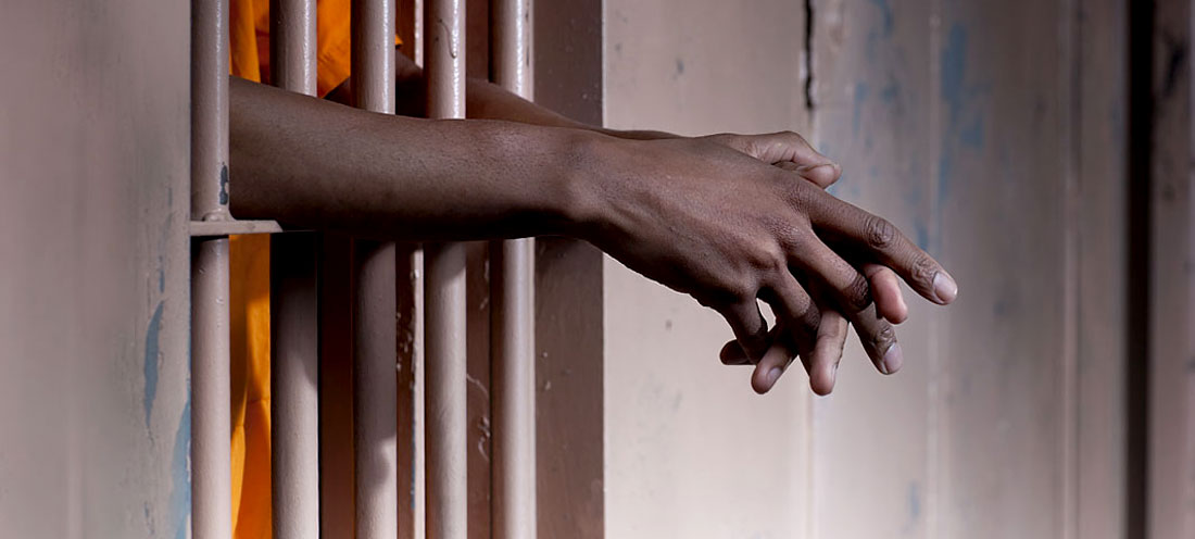 man behind bars